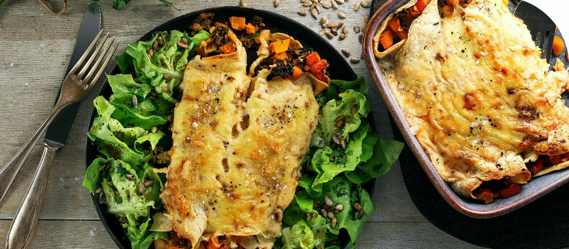 Rezept: Herzhafte überbackene Pfannkuchen mit Gemüsefüllung | Deli Reform