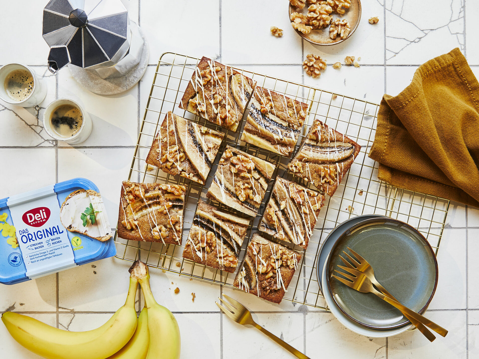 Blondies mit Bananen